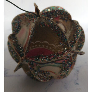 Glittered Paper Christmas Bulb Ornament
